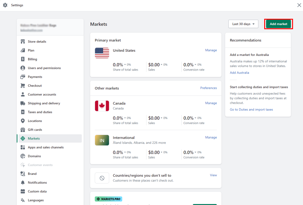 Shopify Markets Shopify Markets